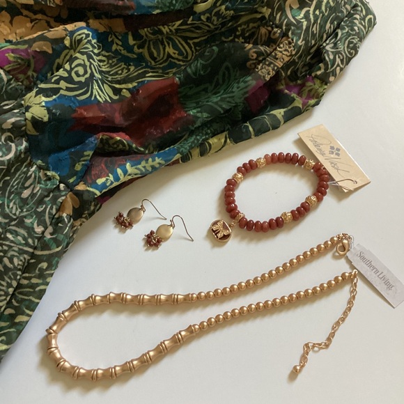 Cupio Maxi Skirt Green Paisley Multicolor Floral Patchwork Print Size Medium - Picture 6 of 16